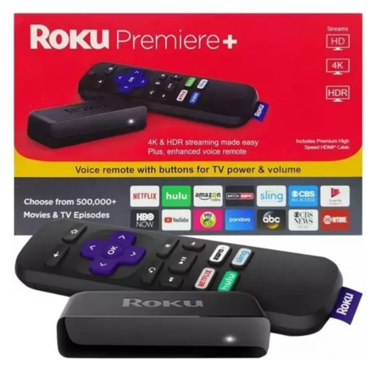 Roku Premiere + Streaming 4k Con Comandos De Voz